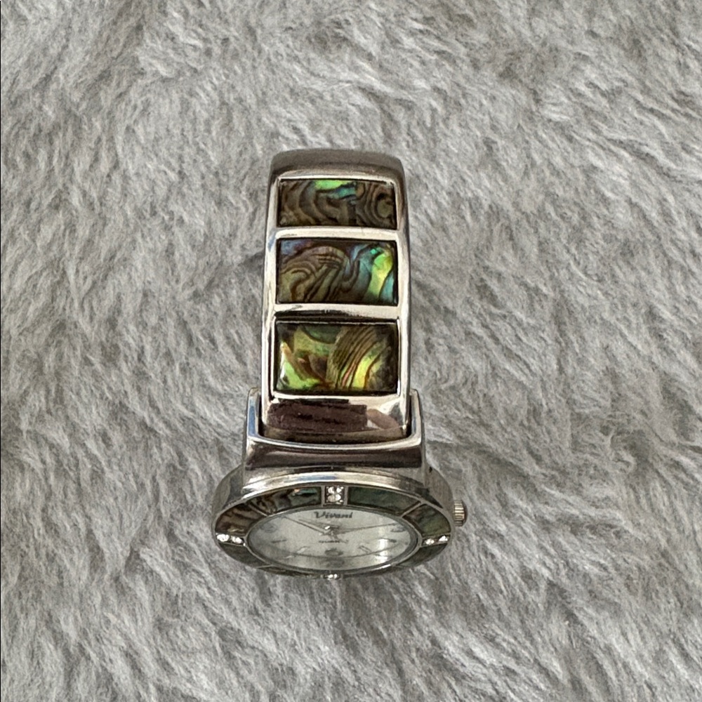 Vivani Silver Tone and Abalone  Hinge Watch - Picture 3 of 7